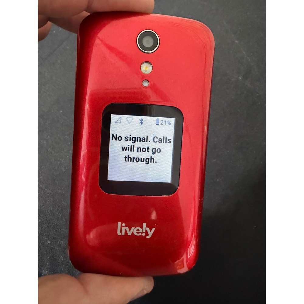 Lively Jitterbug Flip2 Flip Phone Red Excellent‎ Big Button Senior Cell Phone